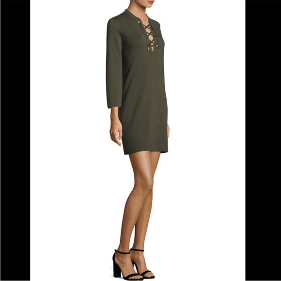 NWT Theory Patrinelle Lace-up Sweater Dress Black - Picture 9 of 16